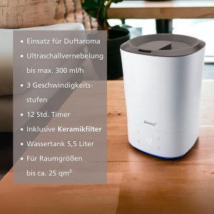 Umidificator Steba LB 8, 5.5L, Ultrasunete, Alb - Img 2
