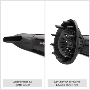 Uscator de par BaByliss D373E, 2000W, Ioni, Negru, cu cablu retractabil - Img 4
