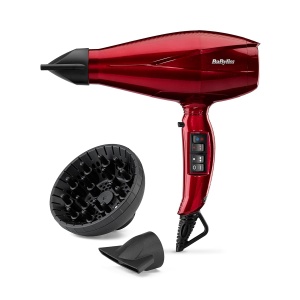 Uscator de par BaByliss Pro Digital 2200W cu difuzor, rosu