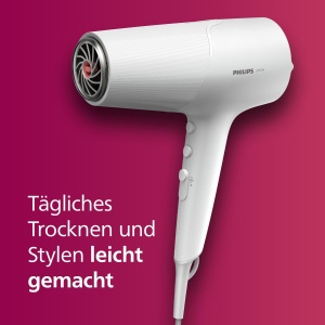 Uscator de par Philips seria 5000, tehnologie ThermoShield, functie de ionizare, 2.100 W, alb, cu duza de coafare si difuzor de volum, model BHD500/20 - Img 6