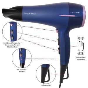 Uscator de par ProfiCare PC-HTD 3030, 2200W, cu difuzor volum, culoare albastra - Img 5