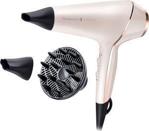 Uscator de par Remington Professional Ion PROluxe (2400W, 150km/h, 3 accesorii de coafare, tehnologie OPTIheat pentru rezultate de coafare de lunga durata, ingrijire ionica - anti-incretire, motor de curent alternativ de lunga durata) AC9140
