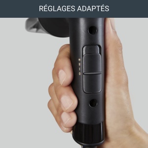 Uscator de par Rowenta CV1811 Express Style | 1900 Effiwatt | 2 Setari | Tehnologia ionilor | Puternic | Buton aer rece | Cablu de alimentare de 1,8 m | Design compact si ultra-usor | Negru/Auriu - Img 5