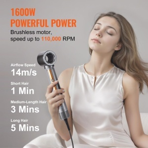 Uscator de par si styler multifunctional VEVOR 4-in-1 CT-302i 110000 RPM 1600W 4 trepte de temperatura - Img 6