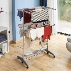 Uscator electric de rufe InnovaGoods Dryllon 12 bare pliabil cu roti gri - Img 6