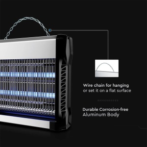 V-TAC Insect Killer Electric 16W cu o raza efectiva de actiune de 50 m2 - Design subtire - Ucigas de insecte cu lumina UV LED albastra pentru uz interior si exterior - Capcana electrica pentru tantari si insecte - Img 8