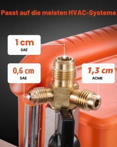 Vakuumpumpe VEVOR 375W, 142 Lmin, 0,5 HP, pentru HVAC si Kfz - Img 4