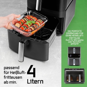 Vas de copt GOURMETmaxx din sticla, set 2 bucati, 800 ml, rezistent la temperaturi extreme - Img 4