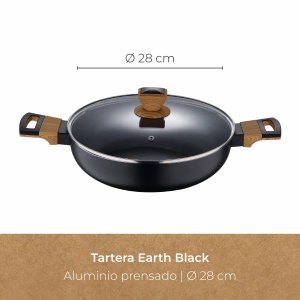 Vas de gatit BERGNER Earth Black 28 cm cu capac, aluminiu, negru - Img 2