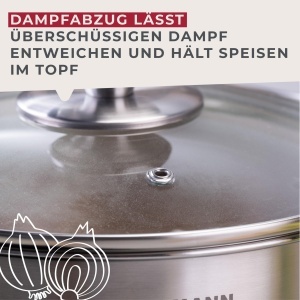 Vas de gatit Fackelmann 20 cm, inox, 3l, cu manere ergonomice - Img 6