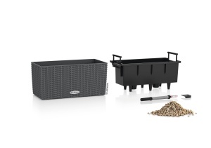 Vaza de Flori LECHUZA BALCONERA Cottage 40 Granit, cu Sistem de Udat, 40 x 19 x 19 cm - Img 2