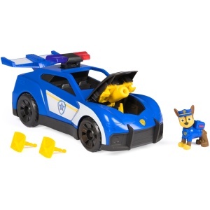 Vehicul de salvare PAW PATROL - Launch N Rescue Cruiser cu figurina Chase, 28 cm, efecte luminoase si sonore