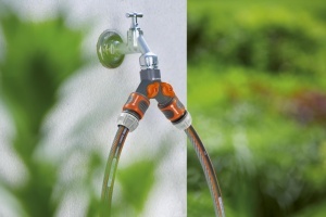 Ventil de apa Gardena 2-Wege, G1, pentru 2 dispozitive, din plastic durabil - Img 2