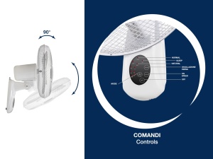 Ventilator de perete BEPER P206VEN600 cu telecomanda, 3 viteze, timer 7,5 ore - Img 3