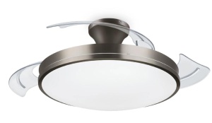 Ventilator de tavan cu LED Philips si lame retractabile control prin telecomanda finisaj nichel