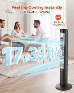 Ventilator de tavan VEVOR 60W, 107cm, 3 viteze, 4 moduri, negru - Img 3