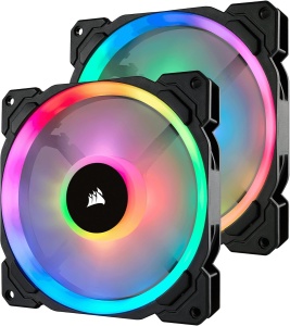 Ventilator PC Corsair LL140 RGB LED PWM, 140mm, Negru, 2 bucati