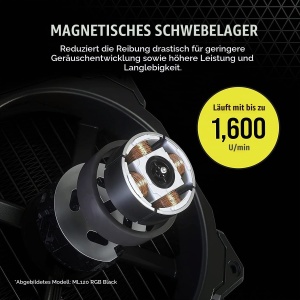 Ventilator PC Corsair ML140 LED ELITE, 140mm, 1600 RPM, LED rosu - Img 4