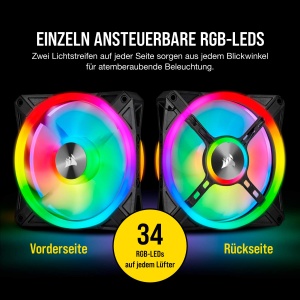 Ventilator RGB Corsair iCUE QL120, 120 mm, 102 LED-uri RGB, Negru - Img 3