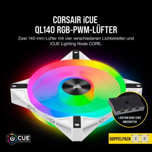 Ventilator RGB Corsair iCUE QL140, 140 mm, 68 LED-uri, Alb - Img 3