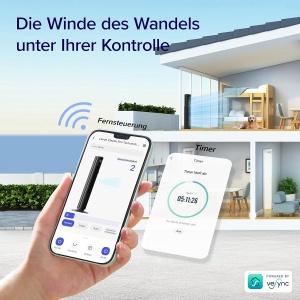 Ventilator torret Levoit Smart APP, 106 cm, 7,9 ms, negru - Img 3