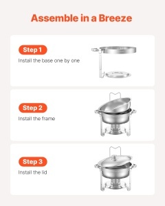 Vevor Chafing Dish Buffet 47L Argintiu Design Elegant - Img 5