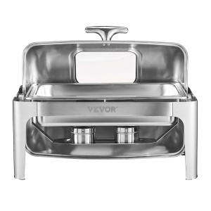 Vevor Chafing Dish Set JZY723KS12 Argintiu Capac Roll Top 90180deg Capacitate 39 L - Img 9