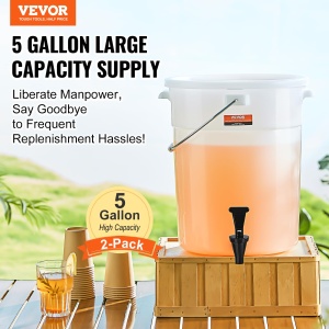 VEVOR Dispenser Bauturi 19L Plastic Capacitate Mare Set 2 Bucati - Img 2