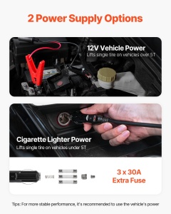 VEVOR Electric Jack 15T Cric foarfeca electric reglabil cu capacitate mare de incarcare, inlocuire 12V pentru schimbarea anvelopelor cu putere dubla si lumina LED, set de cric pentru camion SUV Sedan - Img 6