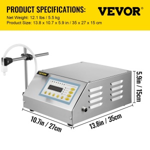 VEVOR GFK-160 Masina de umplere lichide 2ML-3500ML 30W LCD Display - Img 7