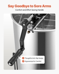 VEVOR Honigschleuder HE-13C-2M-ZJ Extractor manual din inox cu 2 rame si suport ajustabil - Img 3