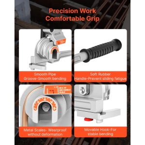 VEVOR Rohrbieger 3-in-1 Bending Tool 180deg pentru Cupru si Aluminiu - Img 5
