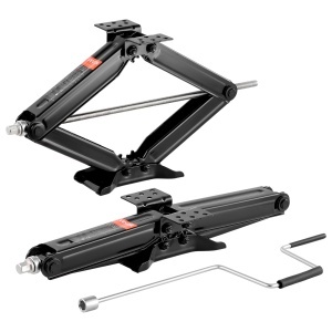 VEVOR RV Cric foarfeca cu manivela si cheie tubulara si nivel cu bula de aer 2 buc Stabilizator de nivelare 103-595 mm Inaltime de ridicare Cric stabi - Img 1