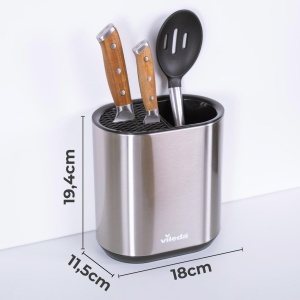Vileda Organizator Bucatarie Inox - Suport Utensile Compact si Elegant - Img 2