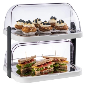 Vitrina Buffet APS 9200 Doppeldecker, 2 etaje, 2 tavite inox, alba