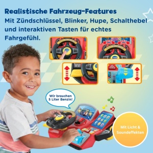 Volan Interactiv VTech Abenteuer cu LCD 2.4, 3 Moduri de Joaca, 23 Melodii - Img 4