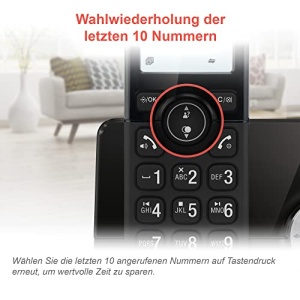 VTech CS2051 Telefon fara fir cu robot telefonic si 2 telefoane, Mod ECO+, Telefon pentru seniori Blocarea apelurilor telefonice fixe, Functie hands-free, Butoane mari, Afisaj cu 1 linie, Negru - Img 11