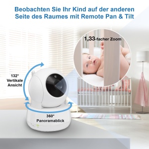 VTech VM924 Baby Monitor Video Display 5 inch Camera Pan-Tilt-Zoom Autonomie 31 ore - Img 4