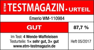 Waffle Maker Emerio WM-110984.4, 4 Wafe, 1000W, Culoare Argintie - Img 2