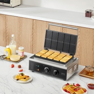 Waffle Maker VEVOR AK-WM10 1550W din inox, 10 wafe, antiaderent - Img 8