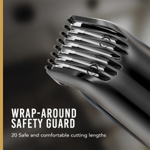 WAHL Manscaper Lithium Bar & Body Trimmer, Trimmer complet impermeabil, Insertie umeda/uscata, LED cu tehnologie Smart Trim, Kituri de taiere cu cap sferic Safe Touch, Reincarcabil, Negru - Img 6