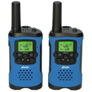 Walkie Talkie Alecto FR-115 - Set 2 Dispozitive, 7 km, 8 Canale, AlbastruNegru