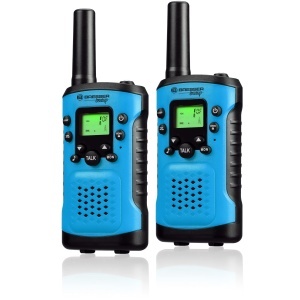 Walkie Talkie pentru copii Bresser Junior, 2 buc, raza 6 km, cu lanterna, albastru