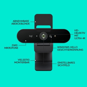 Webcam Logitech BRIO Ultra-HD 4K, 30 FPS, Infrarosu, 5x Zoom - Img 8