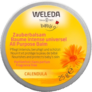 WELEDA Organic Baby Calendula Magic Balm - Natural Cosmetics Balsam universal pentru fata si corp pentru ingrijirea si calmarea pielii si buzelor uscate. Balsam multifunctional bogat pentru bebelusi si copii (1x 25g) - Img 2