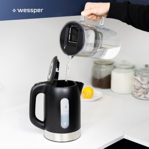 Wessper Cana Filtrare Apa 3L din Sticla Set cu 2 Cartuse de Filtrare Compatibil Brita Maxtra Negru - Img 9