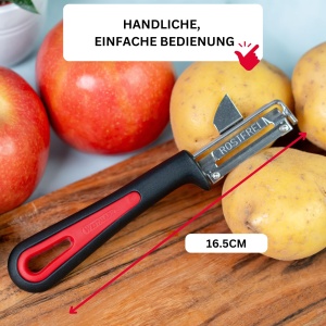 Westmark 29092270 Peeler Gallant, PP/TPE/otel inoxidabil, negru / rosu, 16,5 x 3,7 x 2 cm - Img 5