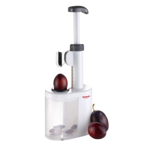 Westmark Prune fara samburi, pentru prune fara samburi gata de gatit, inaltime: 26,5 cm, lama din plastic/otel inoxidabil, Prunus, alb/antracit, 40232260 - Img 2