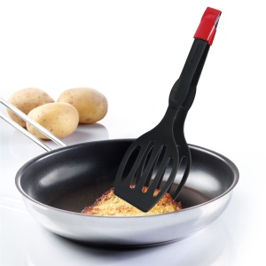 Westmark Spatule duble/clesti de servire, foarte rezistente la caldura pana la 270degC, Lungime: 28,9 cm, Plastic, Duetto Flonal Plus, Negru, 21002275 - Img 8