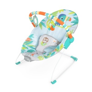 Wippe pentru bebelusi Bright Starts Rainforest Vibes cu vibratii si 2 jucarii